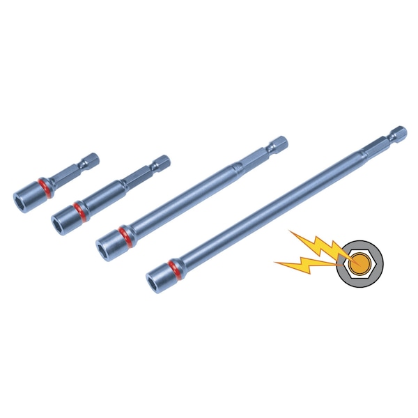 MALCOMBO10 1/4 in. Impact Hex Driver, PK 4